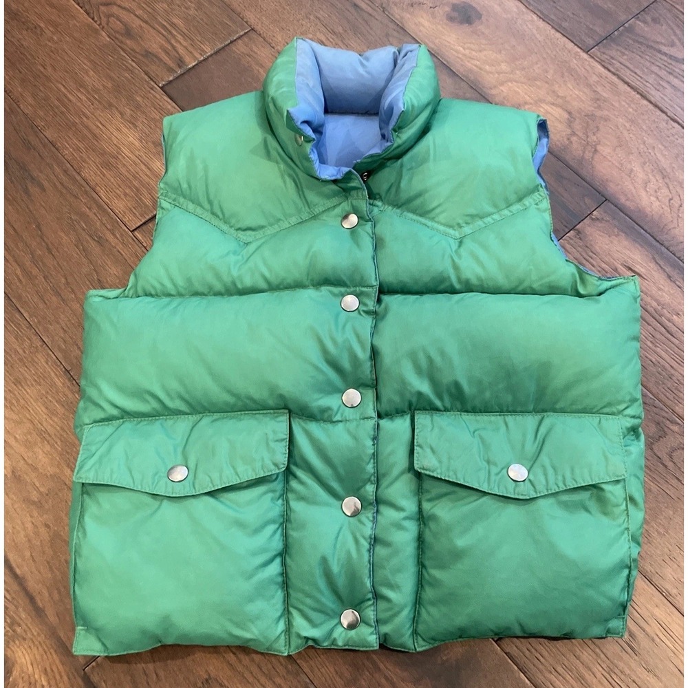 Vintage DE MURA Size S Green Down Puffer Vest